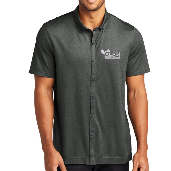Association of Latino Administrators and Superintendents Embroidered - Stretch Pique Full Button Polo Thumbnail