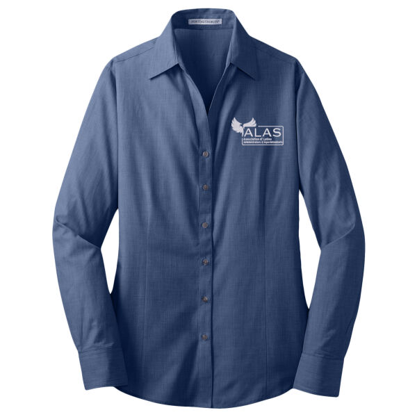 Association of Latino Administrators and Superintendents Embroidered - Ladies Crosshatch Easy Care Shirt Thumbnail